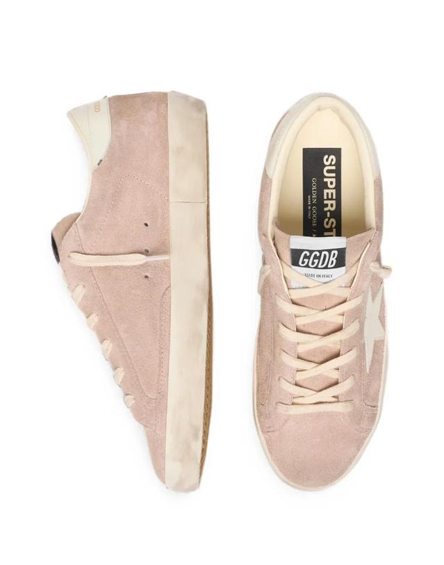 골든구스 [해외직구] 26 FW Golden Goose 화이트 스타 파우더 핑크 스웨이드 슈퍼스타 스니커즈 GWF01016F008951 TP456283523 착용컷