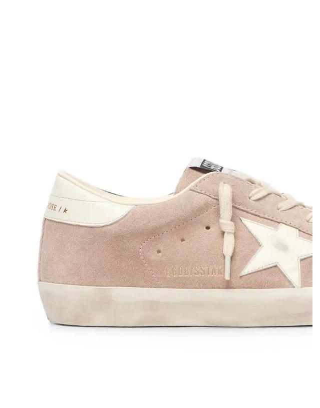 골든구스 [해외직구] 26 FW Golden Goose 화이트 스타 파우더 핑크 스웨이드 슈퍼스타 스니커즈 GWF01016F008951 TP456283523 착용컷