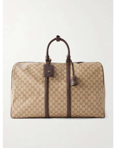 [해외직구] 26 FW 구찌 베이지 Gucci Essence 클래식 가죽 트리밍 코팅 캔버스 자카드 위캔드 백 TP581697593