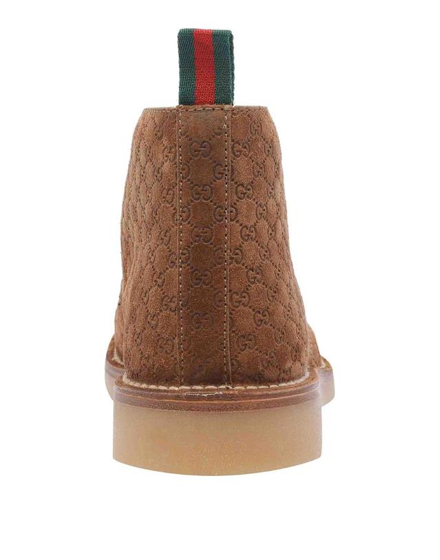 구찌 [해외직구] 구찌 브라운 앵클 부츠 with 웹 디테일 on the 힐 앤 로우 힐 in GG Suede Man 831283AAEYC2842 TP577700575 착용컷