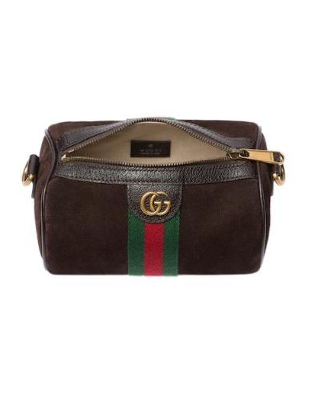 구찌 [해외직구] 구찌 Ophidia 미니 브라운 핸드백 with GG 로고 앤 웹 디테일 on the 프론트 in Suede Man 846869AAE1D2041 TP573033926 착용컷