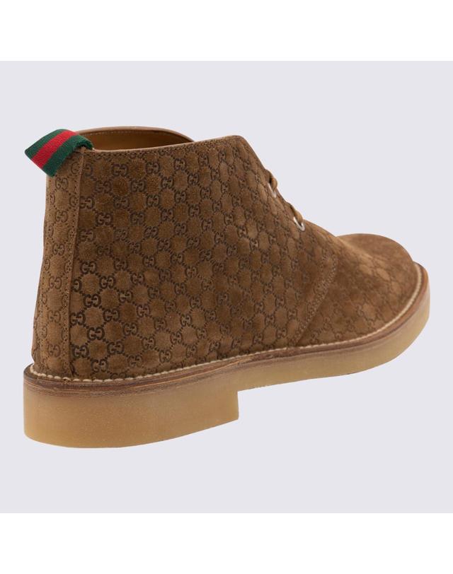 구찌 [해외직구] 구찌 브라운 앵클 부츠 with 웹 디테일 on the 힐 앤 로우 힐 in GG Suede Man 831283AAEYC2842 TP573034595 착용컷