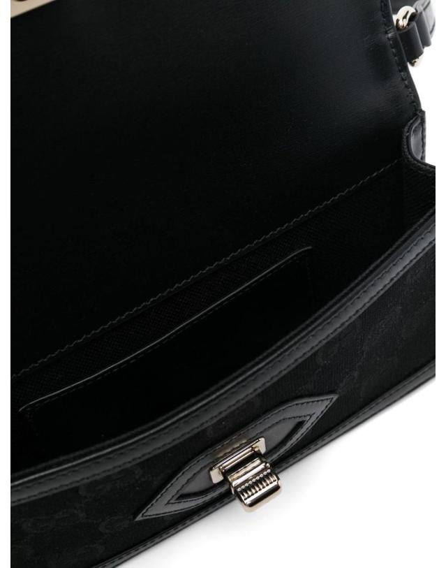 구찌 [해외직구] 24FW 구찌 블랙 레더 앤 GG Supreme Lume h앤bag 790038FADHY1000 TP582378307 착용컷
