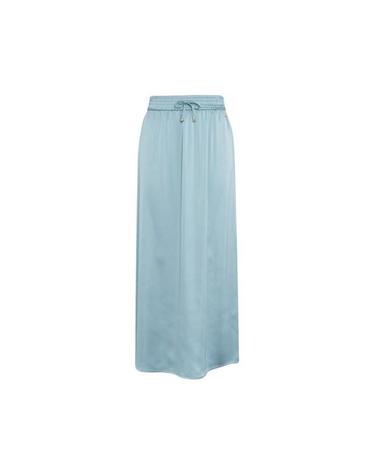 [해외직구] 26 FW 에르노 드로스트링 웨스트 사이드 슬릿 새틴 미디 스커트 블루 GN000024D12506