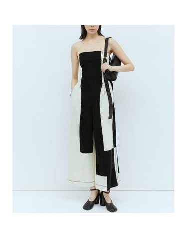 [해외직구] 26 FW 이세미야케 Rectilinear Milled 스트라이프 점프슈트 IM38KI335 08 WHITE X BLACK