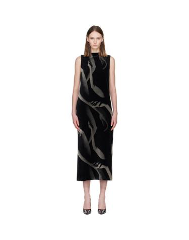 이세이미야케 [해외직구] Issey Miyake 블랙 핸즈 오브 러버 벨루어 맥시 드레스 IM68JH210 TP878232126