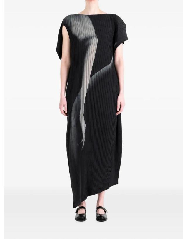 이세이미야케 [해외직구] 26 FW Issey Miyake pleated graphic print maxi dress IM68FH186 TP459198574 착용컷