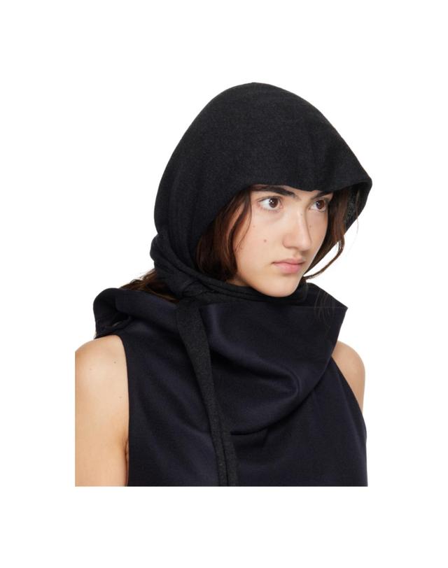 이세이미야케 [해외직구] 26 FW Issey Miyake 블랙 실크 캐시미어 발라클라바 모자 262809F014000 착용컷