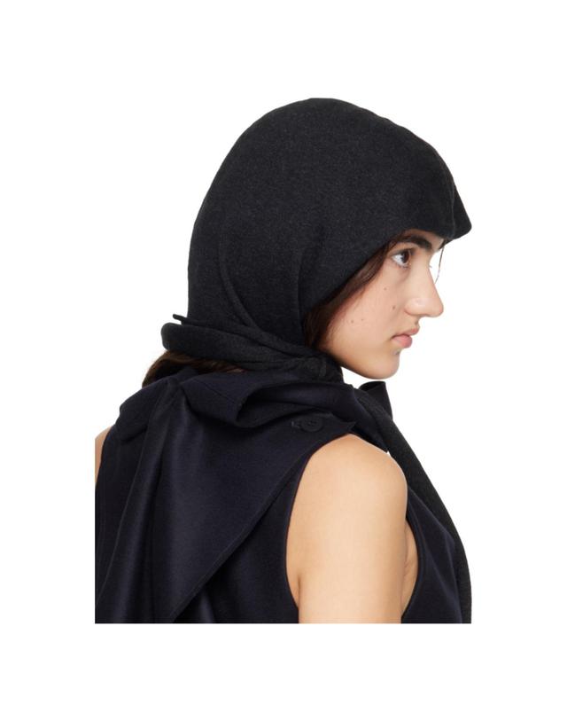 이세이미야케 [해외직구] 26 FW Issey Miyake 블랙 실크 캐시미어 발라클라바 모자 262809F014000 착용컷