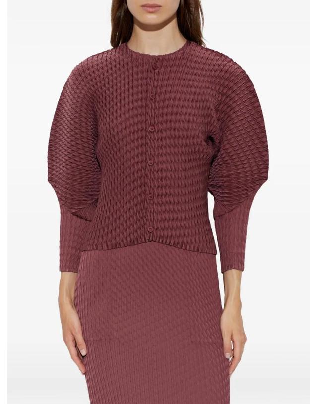 이세이미야케 [해외직구] 26 FW Issey Miyake 슬릭 플리츠 퍼프 소매 가디건 IM66FO612 TP456042156 착용컷