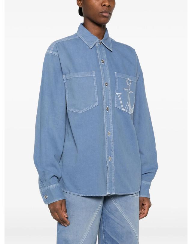 제이더블유앤더슨 [해외직구] JW앤더슨 embroidered oversized shirt 12219439776008 TP725557341 착용컷