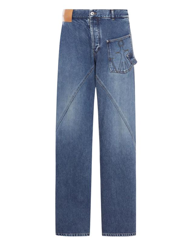 제이더블유앤더슨 [해외직구] JW앤더슨 twisted workwear denim jeans in mid blue 12237175292168 TP725625874 착용컷