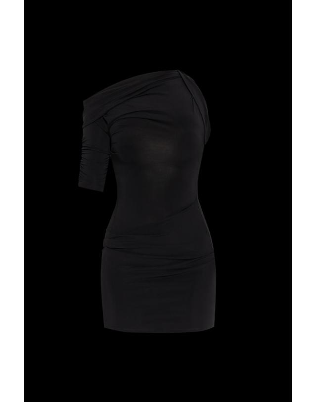 자크뮈스 [해외직구] 26SS 자크뮈스 Three quarter 슬리브 드레스, side draping, 보트 넥라인 DRW00143AJ00136990 TP573078400 착용컷