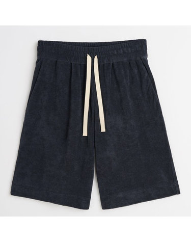 [해외직구] 26 FW 질샌더 플러스 드로우스트링 웨이스트 테리 코튼 쇼츠 네이비 J47MU0141 J20338 402