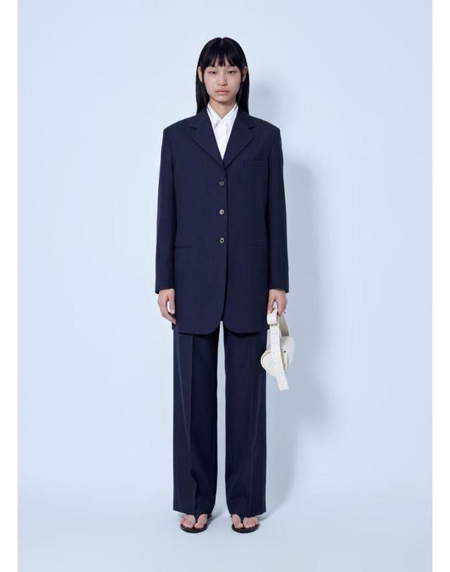 질샌더 [해외직구] 26 FW 질샌더 여성 Single Breasted Wool Blazer jil0266001blu 착용컷
