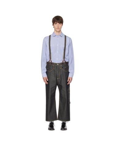 [해외직구] 26 FW 준야 와타나베 블랙 Levis 서스펜더 데님 진 262253M186000