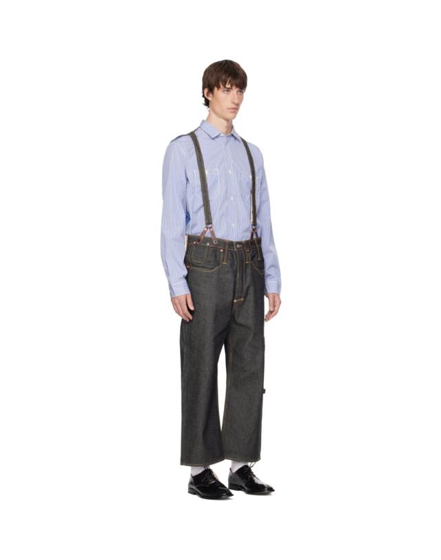 준야와타나베 [해외직구] 26 FW 준야 와타나베 블랙 Levis 서스펜더 데님 진 262253M186000 착용컷