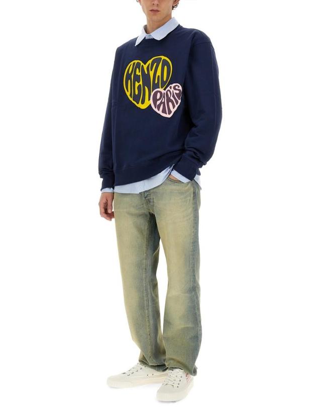 겐조 [해외직구] 24SS KENZO 슬림 BARA 진 DRAWN 바시티 FE55DP1016B8DY TP572880925 착용컷