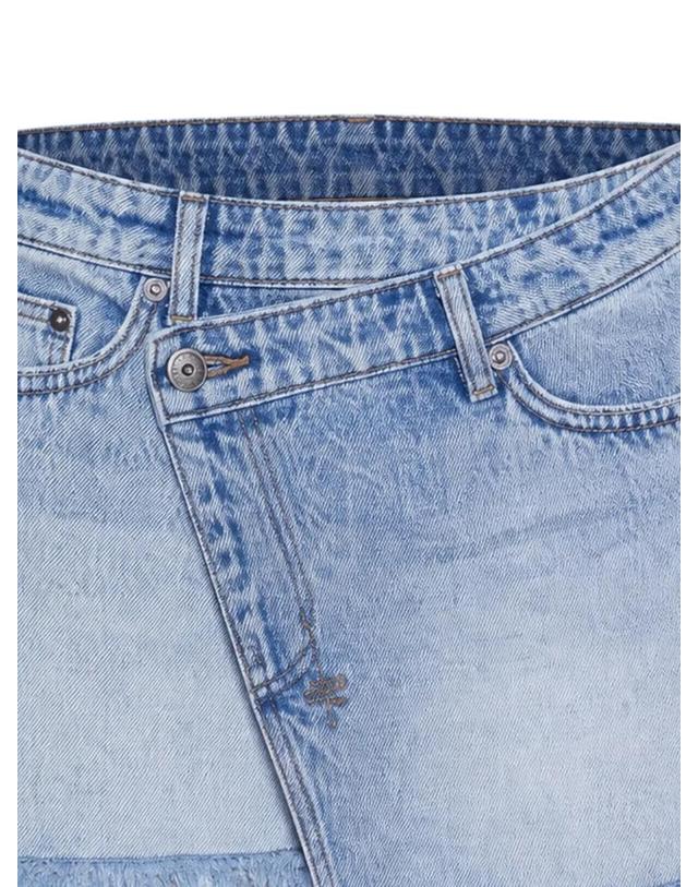 수비 [해외직구] 26 FW 수비 Rap asymmetric frayed mini skirt WPS26SK001 TP458572975 착용컷