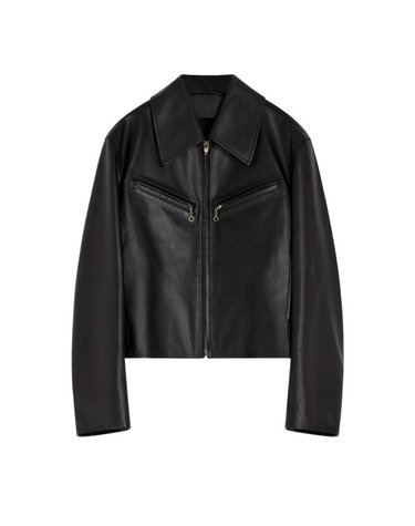 [해외직구] 26 FW Boxy l프론트 집업 클래식 칼라 박시 레더 블루종 자켓 모카