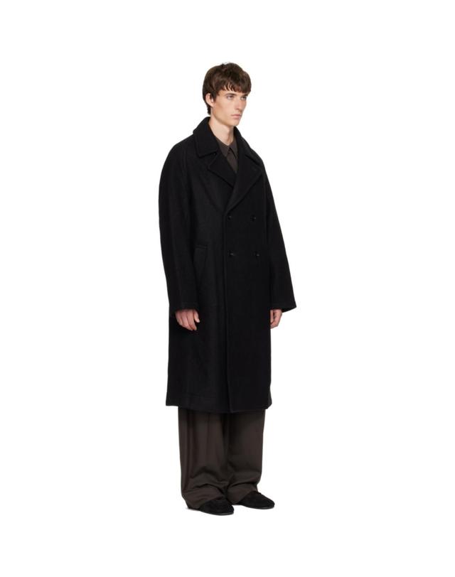 르메르 [해외직구] 26 FW 블랙 더블 브레스트 울 알파카 코트 262646M176005 착용컷