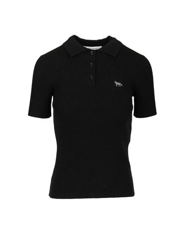 [해외직구] 26 FW 메종 키츠네 베이비 폭스 리브드 폴로셔츠 블랙 P199 PW00206KT1155