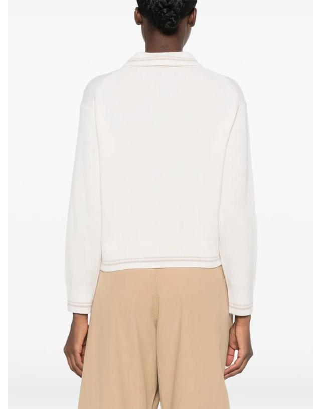 메종키츠네 [해외직구] 26 FW 메종 키츠네 logo embroidered striped trim sweater MRWKL02KT1171 TP458766092 착용컷