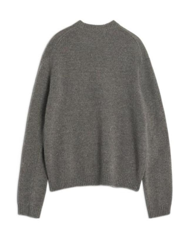 메종키츠네 [해외직구] 25FW 메종 키츠네 Grey 크루넥 스웨터 with 로고 자수 on the 프론트 in 울 블렌드 Man PM00806KH0002H170 TP573032768 착용컷