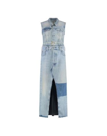 [해외직구] 26 FW MM6 메종 마르지엘라 스플릿 스커트 데님 드레스 S62DG0046M30018