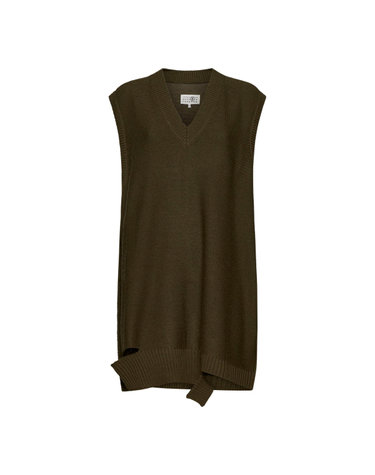 [해외직구] 26 FW MM6 메종 마르지엘라 브이넥 슬리브리스 미니 드레스 727 S52DA0044M13044