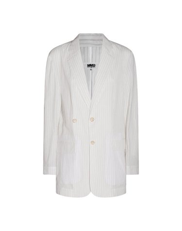 [해외직구] 26 FW MM6 메종 마르지엘라 스트라이프 수트 자켓 001F S52BN0110S76431