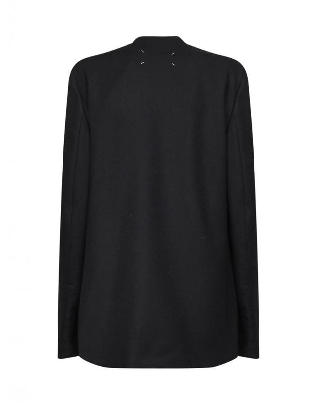 메종 마르지엘라 [해외직구] 26FW 메종 마르지엘라 블랙 자켓 with V 넥 앤 back seams in 버진 울 for 여성 S51BN0441S47782900 TP578629603 착용컷