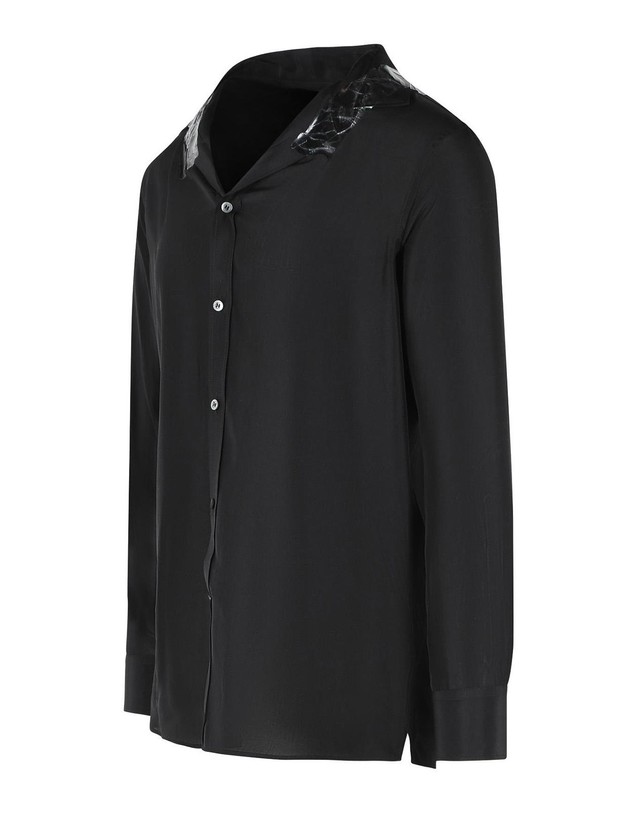 메종 마르지엘라 [해외직구] 26SS 메종 마르지엘라 블랙 실크 셔츠 S67DT0030M35850900 TP576917751 착용컷