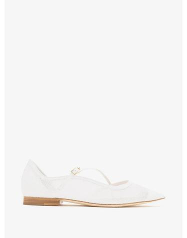 [해외직구] 26 FW 말론슐저 Bettina mesh buckled ballet flats BETTINA108WHTWHT TP458185612