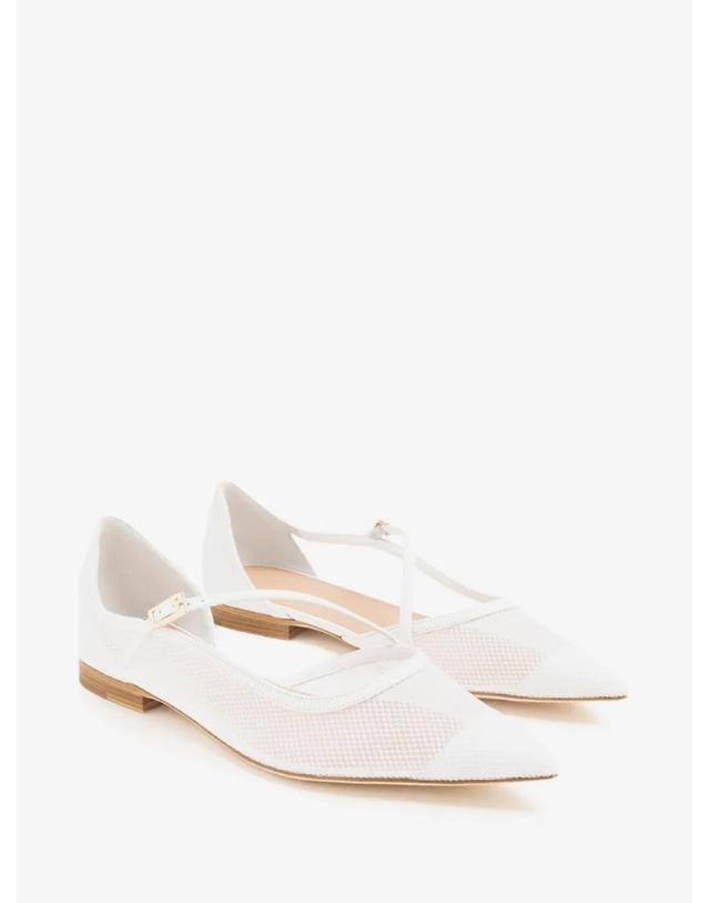 말론 슐저 [해외직구] 26 FW 말론슐저 Bettina mesh buckled ballet flats BETTINA108WHTWHT TP458185612 착용컷