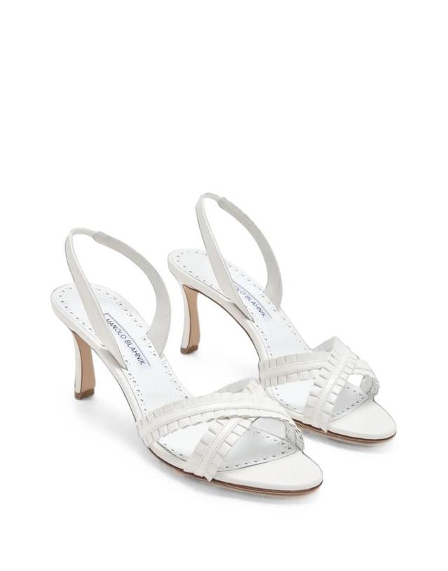 마놀로 블라닉 [해외직구] 26 FW 마놀로 블라닉 Volusan ruffled leather sandals 22621470006 TP459432877 착용컷