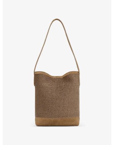 [해외직구] 26 FW 만수르가브리엘 에브리데이 카바스 레더 트리밍 스몰 토트 백 WF24H151RS TP454881877