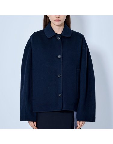 [해외직구] 26 FW 마르니 버튼 다운 라운드 칼라 울 자켓 네이비 GIMA0335K0 UTWA50 00B90