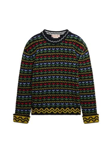 [해외직구] 마르니 black shetland wool sweater with fairisle motif 12296551104776 TP725728919