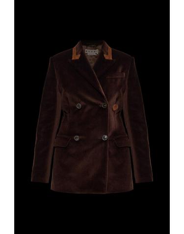 [해외직구] 25FW 마르니 더블 브레스티드 벨벳 블레이저 GIMA0311NSUTC55000M69 TP578696047