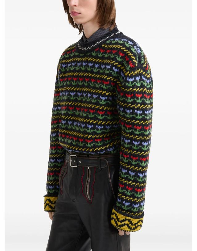 마르니 [해외직구] 마르니 black shetland wool sweater with fairisle motif 12296551104776 TP725728919 착용컷