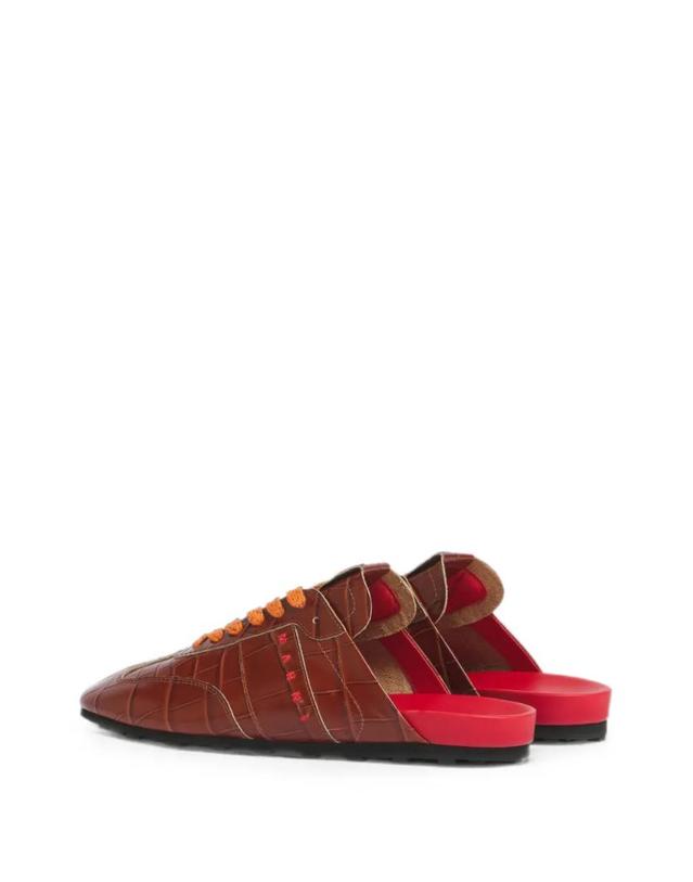 마르니 [해외직구] 26 FW 마르니 크라운 크로커다일 이펙트 레더 소프티 사커 슬립온 스니커즈 SNZW021200P7839 TP455406636 착용컷