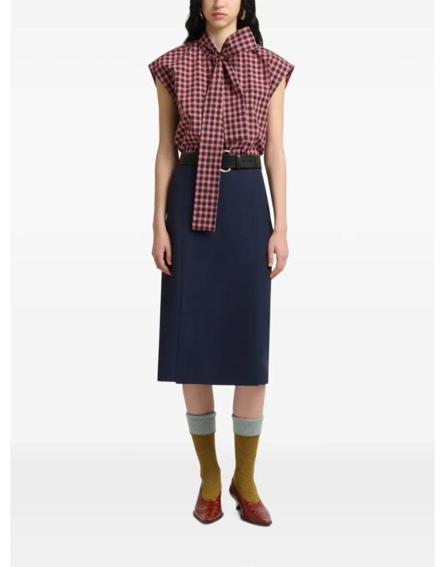 마르니 [해외직구] 26 FW 마르니 딥 블루 테크노 울 플리츠 스커트 GOMA0857U0UTWA55 TP455679295 착용컷