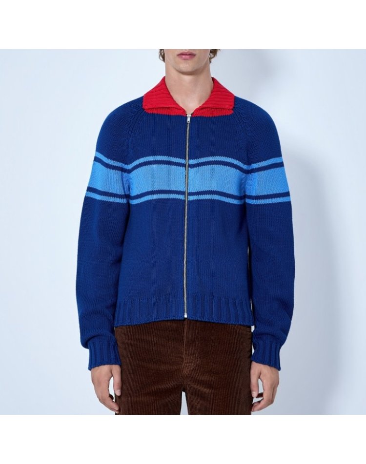 마르니 [해외] 26 FW 마르니 콘트라스트 칼라 리브 트림 집업 CDMG0193Q0 UFC851 00B60