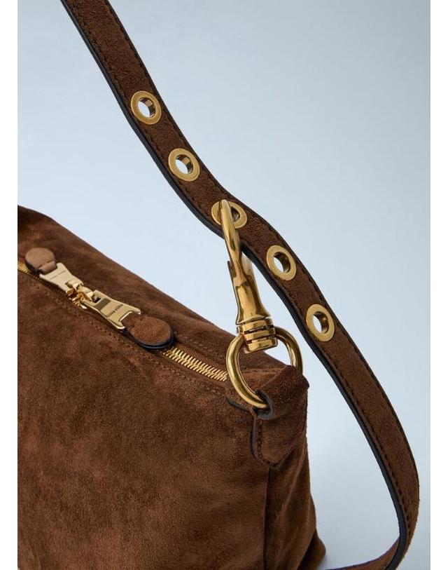 미우미우 [해외직구] 26 FW 미우미우 남성 Spirit Suede Bag miu0366055brn 착용컷