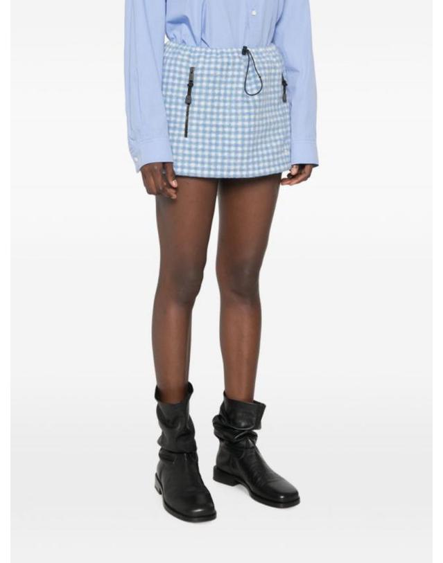 미우미우 [해외직구] 26FW 미우미우 Gingham 플리스 미니 스커트 MG25186375F0UB3 TP580120181 착용컷