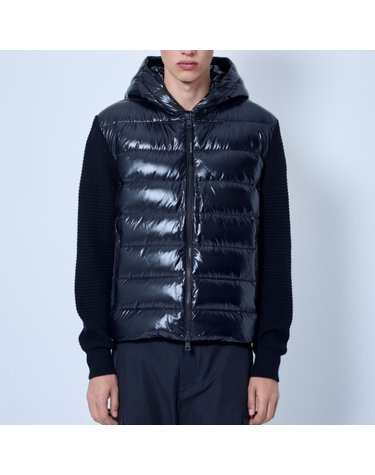 [해외직구] 26 FW 몽클레어 패딩 판넬 후드 니트 슬리브 집업 L2091 9B00059 M4281 999
