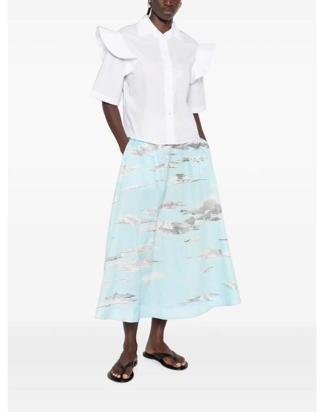모스키노 [해외직구] 26 FW 모스키노 클라우드 프린트 코튼 미디 스커트 J01185551 TP456740916 착용컷