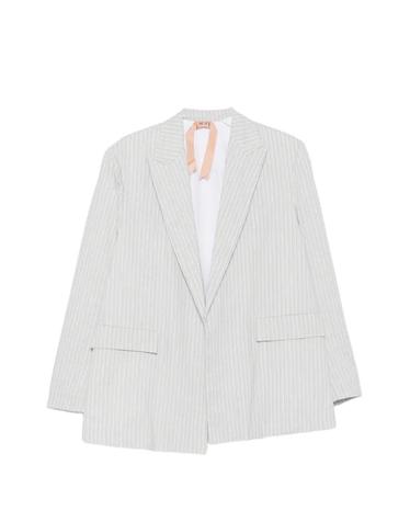 [해외직구] 26 FW N21 핀스트라이프 패턴 피크드 라펠 블레이저 26IN2C0L0611524 TP455309647