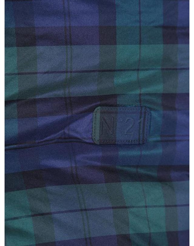 엔21 [해외직구] 21번 체크 무늬 패딩 스카프 69115410 Q561GREENBLUE TP980167451 착용컷